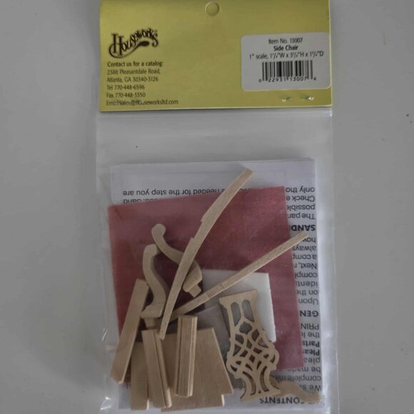 NWT Houseworks Shenandoah Designs Side Chair Doll House Miniature Kit - Picture 3 of 4